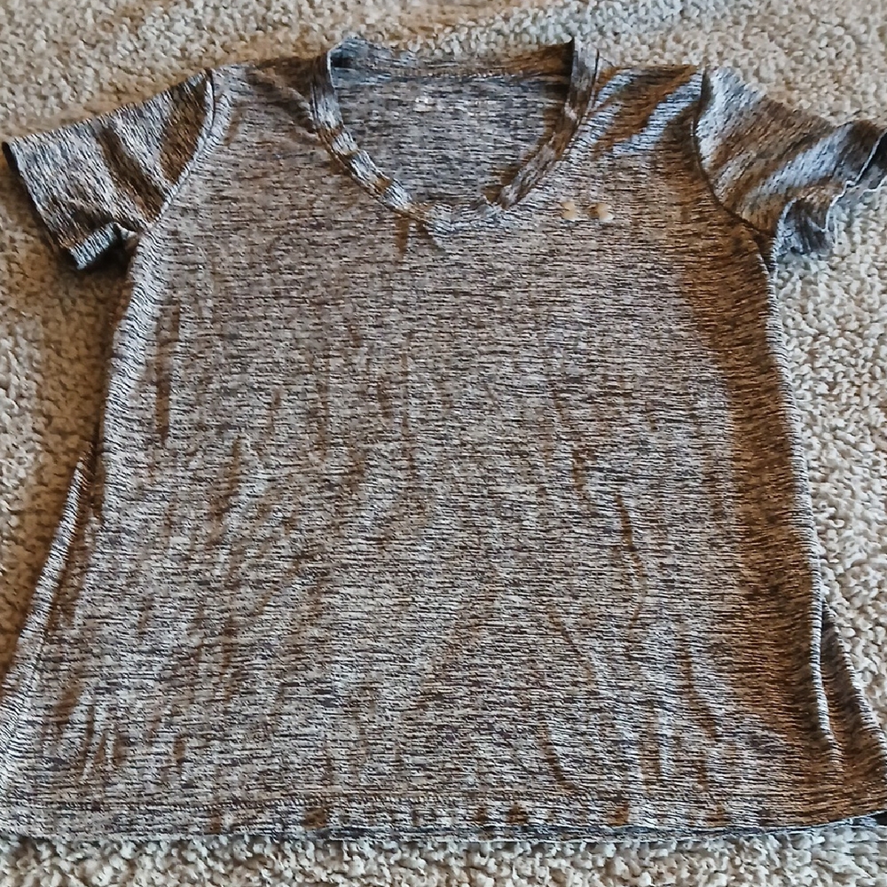 Gray V-Neck Women's Top